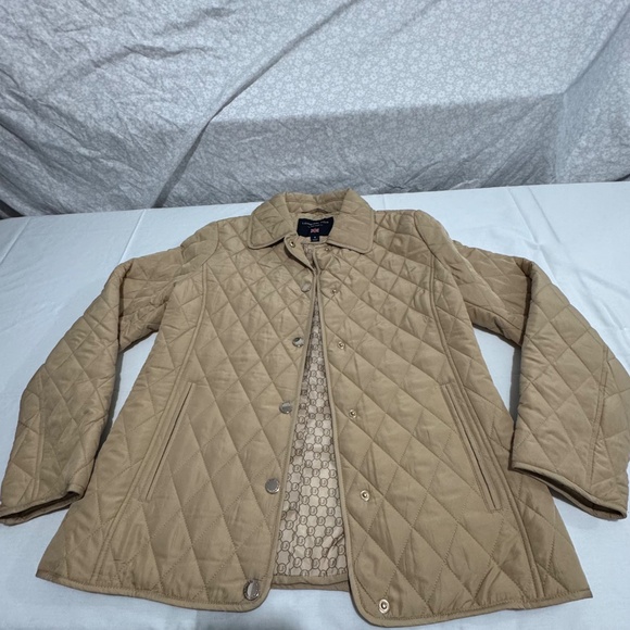 brown london fog jacket button down pocket bothsides size small - Picture 13 of 15